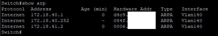 Catalyst Arp Clear Network Network